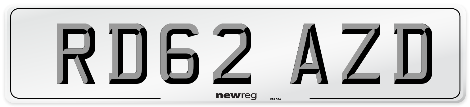 RD62 AZD Number Plate from New Reg